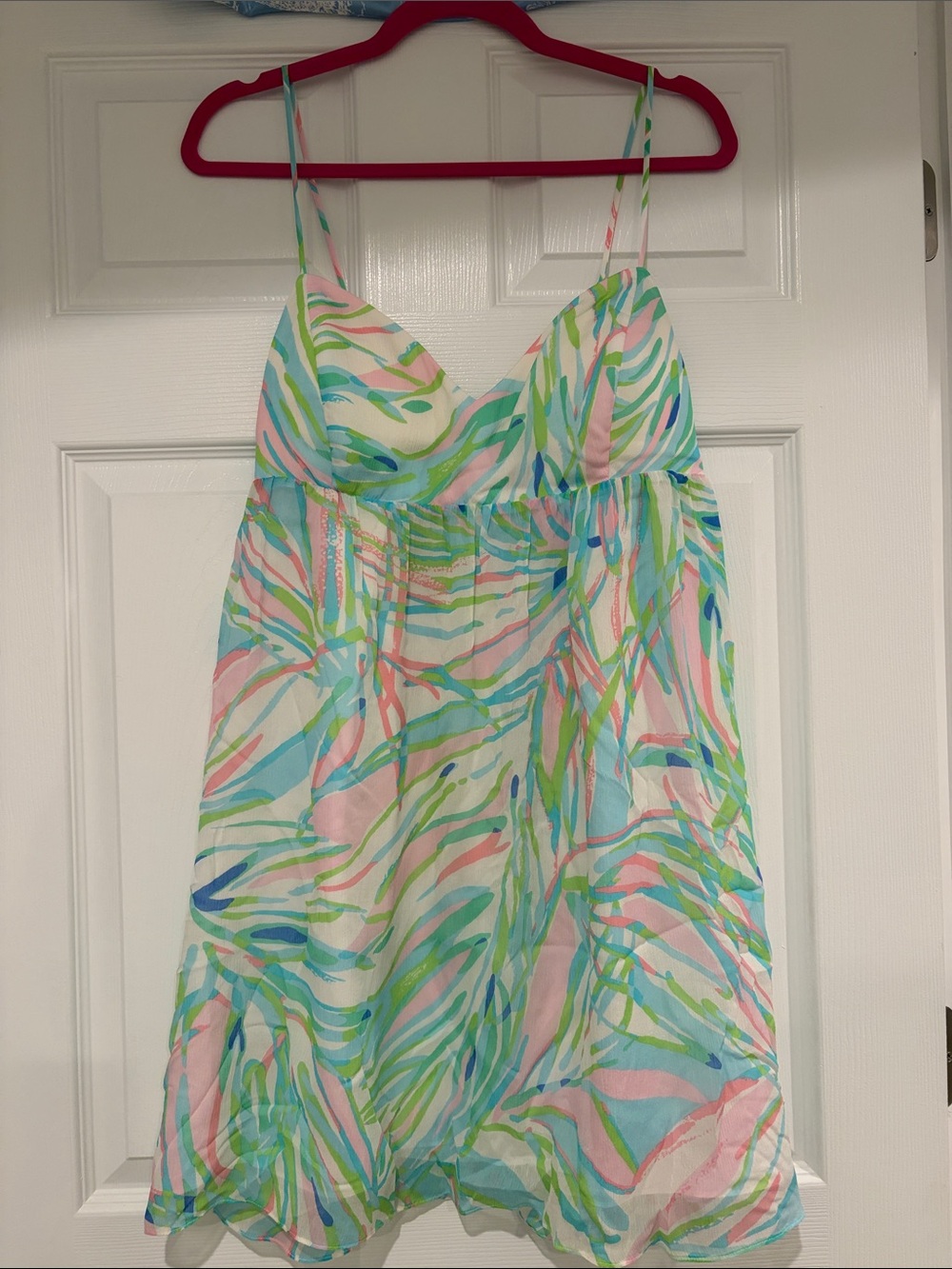 Lilly Pulitzer Pastel Pink, Green & Blue Spaghetti-Strap Mini Dress